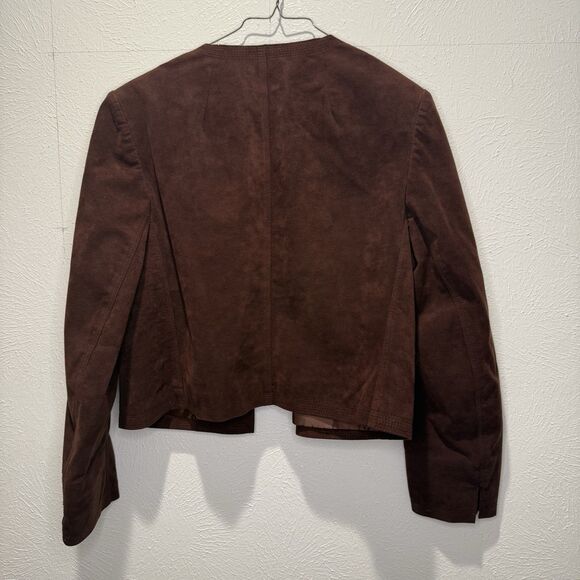 Vintage Adolph Schumann for Lilli Ann Brown Faux Suede Jacket No Collar NWOT - Picture 2 of 5
